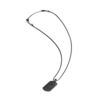 2 mm dunkel plattierte Fuchsschwanz-Halskette mit Anhänger aus geschmiedetem Karbon - Bellum Black